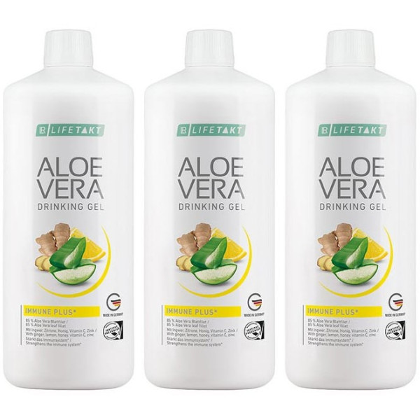 Aloes żel do picia imbir miód cytryna LR Lifetakt Immune Plus 1000ml trójpak Aloe Vera