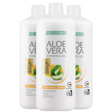 Aloes żel do picia miód 1000ml trójpak LR Lifetakt Aloe Vera Traditional Honey